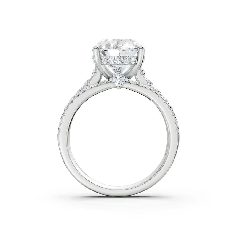 Oval Lab Grown 4.75ctw. Diamond With Brilliant-Cut Multi-Row Engagement Ring in 14k White Gold image number null